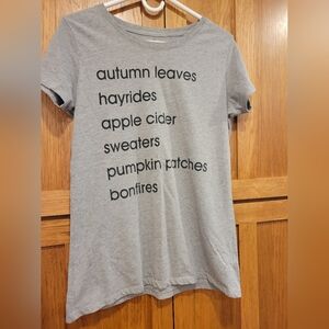Womens Gray Fall T-shirt  Size L (12/14)